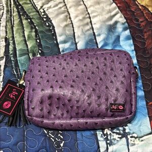 Makeup Junkie Purple Crossbody Bag with Textured Finish